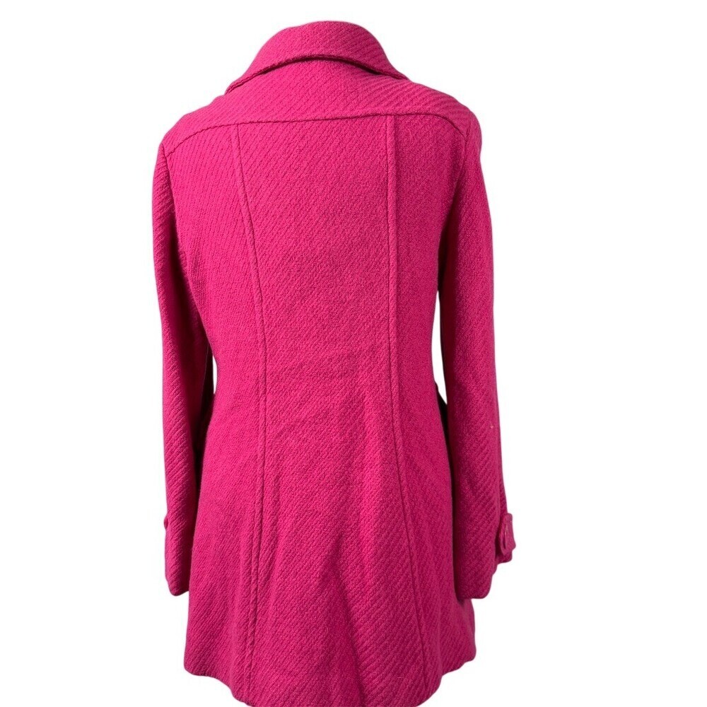 Vintage Y2K Coffee Shop Coat Womens Wool Blend Size L Bright Pink - Picture 4 of 12